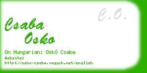 csaba osko business card